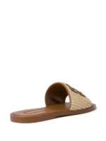 Miu Miu Raffia-effect woven Beig slides - Image 3